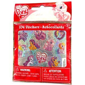 2010 My Little Pony Holographic Sticker Pack - 104 Count 8 Sheets @ 3.5" x 3.5"